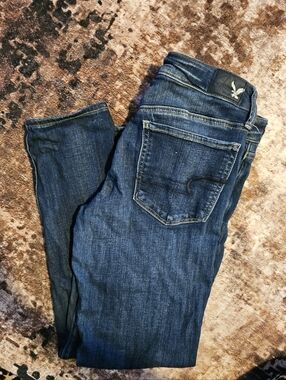American Eagle Outfitters Blue Distressed Denim Jeans
